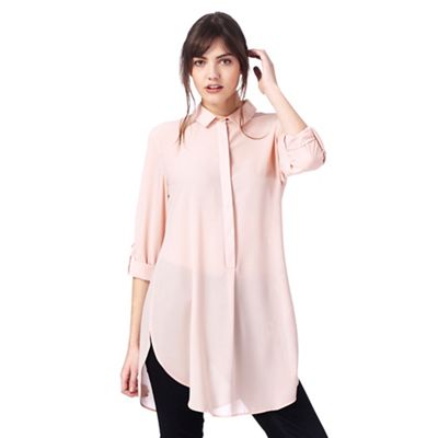 Pale pink longline shirt